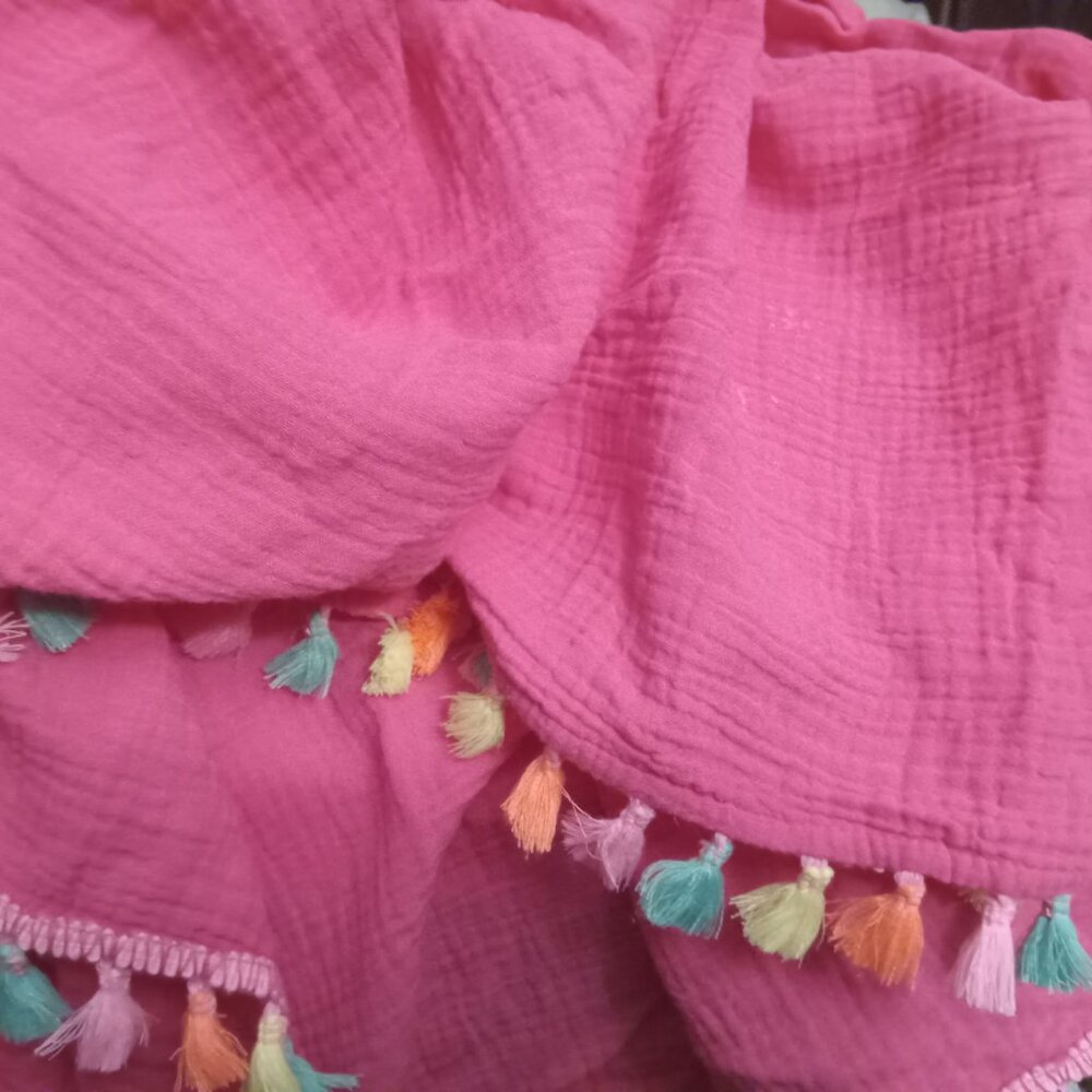 Cat & Jack Girls size 14/16  Hot Magenta Pink Cotton Gauze Skirt